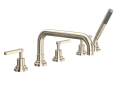 ROHL A2224LMSTN Lombardia 5-Hole Deck Mount Tub Filler with U-Spout - Satin Nickel