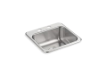 Sterling® B153-2 Bar/Kitchen Sink With SilentShield® Technology, Luster, 13-1/4 in L x 11 in W Bowl x 5-1/2 in D Bowl, 2 Faucet Holes, 15 in L x 15 in W x 5-7/8 in H, Top Mounting, 20 ga Stainless Steel