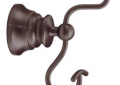 Moen® YB9803ORB Robe Hook, Weymouth™, 2 Hooks, 2.4 in OAW x 4.7 in OAD x 5.39 in OAH, Import