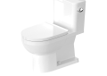 DURAVIT 21950100U3 Rimless One-Piece Toilet, DuraStyle Basic, Elongated Bowl, 12 in Rough-In, 1.28 gpf, White, Import