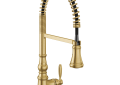 Moen® S73104BG Weymouth™ Pre-Rinse Spring Kitchen Faucet, 1.5 gpm Flow Rate, Brushed Gold, 1 Handles, 1 Faucet Holes, Function: Traditional, Domestic