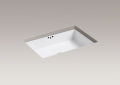 Kohler® 2297-G-0 Kathryn® Bathroom Sink With Overflow Drain, Rectangular Shape, 23-7/8 in W x 15-5/8 in D x 6-1/4 in H, Undermount Mounting, Vitreous China, White