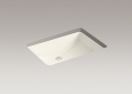 Kohler® 2215-96 Ladena® Bathroom Sink With Overflow Drain, Rectangular Shape, 23-1/4 in W x 16-1/4 in D x 8-1/8 in H, Undermount Mounting, Vitreous China, Biscuit