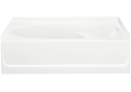 Sterling® 71101110-0 Bathtub, Ensemble®, Oval Shape, 60 in L x 37-1/2 in W, Left Drain, White