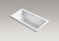 Kohler® 1834-0 Underscore® Bathtub With Centre Drain, Soaking, Rectangular Shape, 72 in L x 36 in W, Center Drain, White