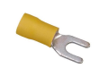 IDEAL® 83-7211 Insulated Vinyl Spade Terminal, 12 to 10 AWG, 8 in Stud, Tin Plated Brass