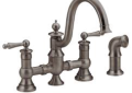 Moen® S713ORB Waterhill™ Bridge Kitchen Faucet, 1.5 gpm Flow Rate, 8 in Center, Oil Rubbed Bronze, 2 Handles, Domestic