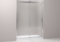 Kohler® 706013-L-SHP Levity® Sliding Shower Door, Frameless Frame, Crystal Clear Tempered Glass, Bright Polished Silver, 3/8 in THK Glass