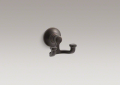 Kohler® 11414-2BZ Robe Hook, Bancroft®, 2 Hooks, 3-1/8 in OAW x 2-7/8 in OAD x 2-13/16 in OAH, Metal