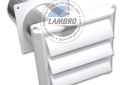 Lambro 267W Louvered Vent With Tail Pipe, 5.44 in L x 5.44 in W Hood, 10.63 in Tube, Domestic