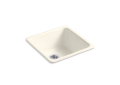 Kohler® 6587-96 Kitchen Sink, Biscuit, Squared Shape, 18 in L x 18 in W Bowl x 9-1/2 in D Bowl, 20-7/8 in L x 20-7/8 in W x 10 in H, Top/Undermount Mounting, Enameled Cast Iron