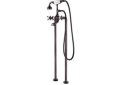 Barclay 4607-MC-ORB Freestanding Tub Filler With Diverter, 6.9 gpm Flow Rate, 6 in Center, Oil Rubbed Bronze, 3 Handles, Import