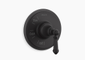 Kohler K-TS72767-4-BL Artifacts(R) Rite-Temp(R) Valve Trim with Lever Handle - Matte Black