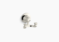 Kohler® 11414-SN Robe Hook, Bancroft®, 2 Hooks, 3-1/8 in OAW x 2-7/8 in OAD x 2-13/16 in OAH, Metal