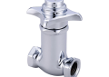 Central Brass 0331-1/2 Self-Closing Straight Stop, 1/2-14, FNPT, Cast Brass Body, Polished Chrome