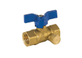 Jomar Valve® 102-304 2-Piece Ball Valve With Handle and 1/8 in Side Tap, 3/4 in, FNPT, Brass Body, FKM/Buna-N Softgoods