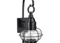 Norwell 1513-BL-CL Classic Onion 1 Light 16 inch Black Outdoor Wall in Clear, Small - Black