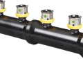 Viega 49153 PureFlow Three 1/2 inch Press Branch Polymer Manifold with 3/4 inch Press Inlet and Outlet