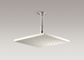 Kohler® 13696-SN Contemporary Rainhead With Katalyst® Air-Induction Spray, 2.5 gpm Flow Rate, 1 Sprays, Ceiling Mount, 10 in L x 10 in W x 2-3/4 in H Head