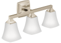 Moen® YB5163NL Voss™ 3-Globe Bath Light, (3) Lamp, 110 V, Polished Nickel Housing