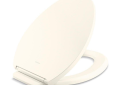 Kohler® 27331-96 27331 Toilet Seat, Glissade®, Elongated Bowl, Closed Front, Biscuit, Slow Close Hinge