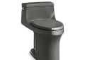 Kohler® 5172-58 Comfort Height® 1-Piece Toilet With Left-Hand Trip Lever, San Souci®, Compact Elongated Bowl, 16-1/2 in H Rim, 12 in Rough-In, 1.28 gpf, Thunder™ Gray