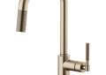 Brizo® SMARTTOUCH® 64053LF-GL Litze™ Pull-Down Kitchen Faucet, 1.8 gpm Flow Rate, Luxe Gold, 1 Handles, 1 Faucet Holes, Function: Traditional, Domestic