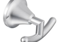 Moen® YB5803CH Robe Hook, Icon™, 2 Hooks, 3.61 in OAW x 2.45 in OAD x 2-1/4 in OAH, Import