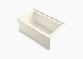 Kohler K-1957-RA-96 Underscore(R) Rectangle 60" x 32" Alcove Bath with Integral Apron, Integral Flange and Right-Hand Drain - Biscuit