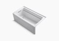 Kohler K-1122-GLA-0 60 inch x 32 inch Archer Series Alcove BubbleMassage Air Bath Tub with Left-Hand Drain - White