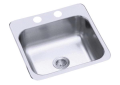 Sterling® B153-1 Bar/Kitchen Sink With SilentShield® Technology, Luster, 13-1/4 in L x 11 in W Bowl x 5-1/2 in D Bowl, 1 Faucet Holes, 15 in L x 15 in W x 5-7/8 in H, Drop-In Mounting, 20 ga Stainless Steel