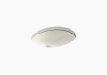 Kohler® 2210-G-0 Caxton® Bathroom Sink, Oval Shape, 19-1/4 in W x 16-1/4 in D x 7-1/2 in H, Undermount Mounting, Vitreous China, White