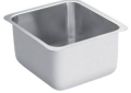 Moen® G18442 1800 Kitchen Sink, Brushed, Rectangle Shape, 14 in L x 16 in W x 10 in D Bowl, 16 in L x 18 in W, Under Mount, 18 ga Stainless Steel