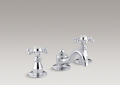 Kohler 108-3-CP Widespread Lavatory Faucet, Six-Prong Handles