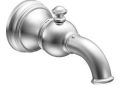Moen® S12104 S12104 Weymouth™ Wall Mount Spout Kit, 6-3/4 in L, For Use With Weymouth™ ExactTemp® TS32112 Thermostatic Shower Trim, 1/2 in Slip-Fit Connection, Metal, Chrome, Import