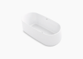 Kohler® 8336-0 8336 Ceric™ Bathtub, Oval Shape, 65 in L x 31-1/8 in W, Center Drain, White