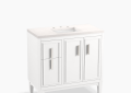 Kohler K-33545-ASB-0 Southerk(R) 36" Bathroom Vanity Cabinet with Sink and Quartz Top - White
