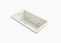 Kohler K-1173-VBC-96 66 inch x 36 inch Underscore Drop-in VibrAcoustic Bath Tub with Center Drain and Chromatherapy - Biscuit
