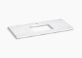 Kohler K-28253-EST Silestone(R) 49" Quartz Vanity Top with Rectangular Cutout - Eternal Statuario