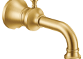 Moen® S5000BG Colinet™ Diverter Spout, 1/2 in CC Slip Fit, For Use With Colinet™ M-CORE™ Single Handle Trim, 9 in L, Metal, Brushed Gold, Domestic, Residential