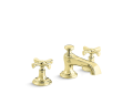 Kallista P24600-CR-ULB Sink Faucet, Traditional Spout, Cross Handles Bellis(R) - Unlacquered Brass