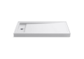 Kohler® 9165-0 Bellwether® Single Threshold Shower Base, White, Left Offset Drain, 60 in L x 30 in W x 4 in D