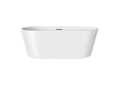 Barclay ATOVN67EIG-CP Patrick Contemporary/Modern Bathtub, Soaker, Oval Shape, 67 in L x 31-1/2 in W, Center Drain, White, Import