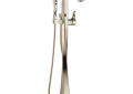 Brizo® T70130-BN Free Standing Tub Filler Trim, Virage®, 2 gpm Flow Rate, Brushed Nickel, 1 Handles, Domestic
