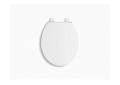 Kohler® 20111-0 Brevia™ Toilet Seat With Grip-Tight Bumper, Round Bowl, Closed Front, Plastic, White, Slow Close Hinge