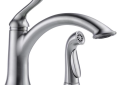 DELTA® 4453-AR-DST Linden™ Kitchen Faucet, 1.8 gpm Flow Rate, 8 in Center, Swivel Spout, Arctic™ Stainless Steel, 1 Handles, Domestic