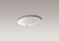 Kohler® 2210-0 Caxton® Bathroom Sink With Overflow Drain, Oval Shape, 19-1/4 in W x 16-1/4 in D x 7-1/2 in H, Undermount Mounting, Vitreous China, White