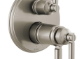 Brizo® T75576-NK TempAssure® Thermostatic Valve With Integrated 3-Function Diverter Trim, 7.2 gpm Valve, Luxe Nickel