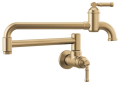 DELTA® 1190LFL-CZ Broderick™ Pot Filler, Commercial/Residential, 4 gpm Flow Rate, Swivel Spout, Champagne Bronze, 2 Handles, Import