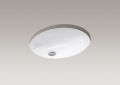 Kohler® 2209-0 Caxton® Bathroom Sink With Overflow Drain, Oval Shape, 17 in W x 14 in D x 7-1/2 in H, Undermount Mounting, Vitreous China, White